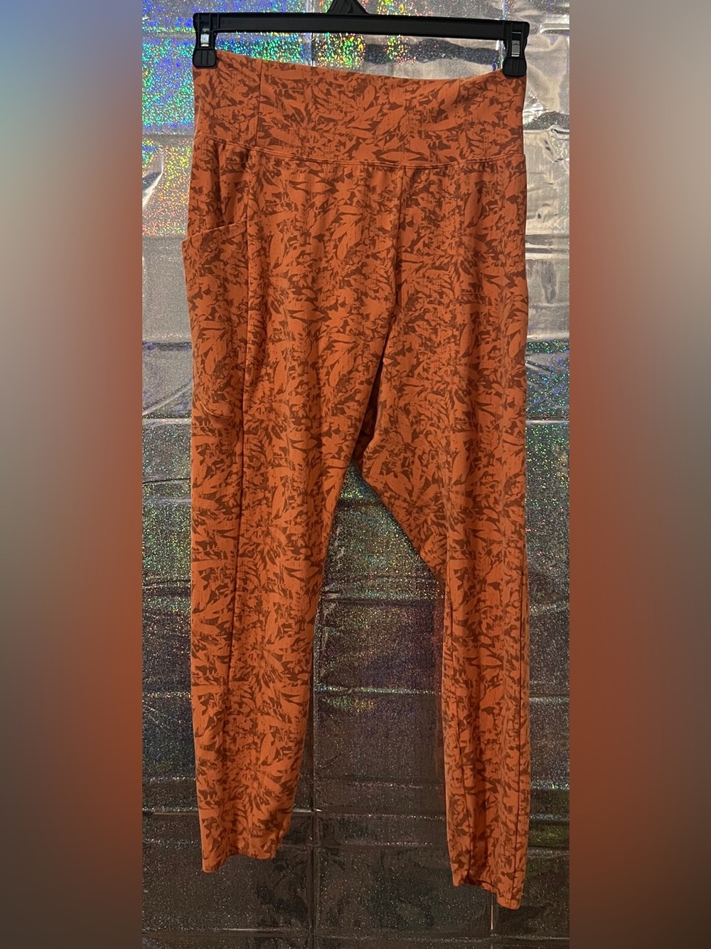 REI Co-op Orange Brown Printed Leggings Size XL